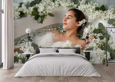 Tranquil Escape in an Opulent Spa Steam Room Wall mural