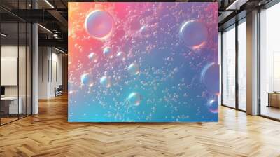 Translucent Pastel Bubbles Creating an Iridescent Dreamy Texture with Modern Design Elements Wall mural