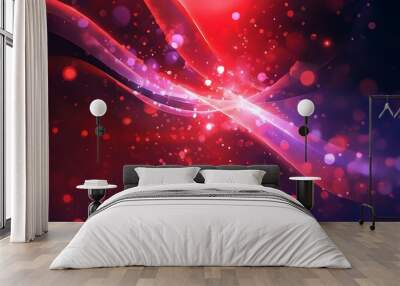 Vibrant Abstract Background of Red and Purple Hues Illuminated by Glowing Lights Wall mural