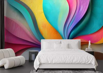 vibrant abstract composition with bold textures and colorful designs in modern artistic expression Wall mural