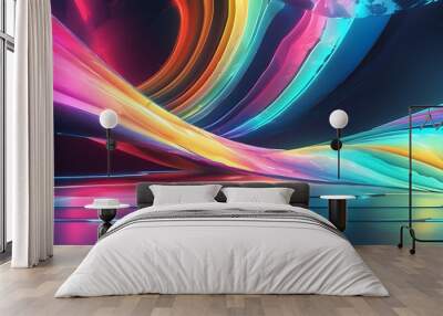 Vibrant Abstract Fluid Gradient Background for Annual Science and Technology Meeting Poster Wall mural