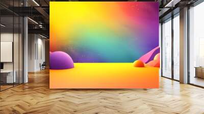 Vibrant Abstract Gradient Background in Yellow, Orange, and Purple for Engaging Website Banner Design Wall mural