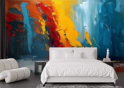 Vibrant Expressionism: Embracing Modernity Through Bold Brushstrokes in Contemporary Art Wall mural