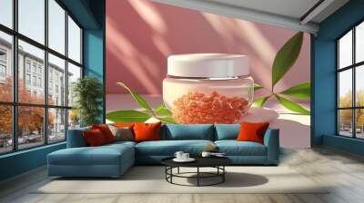 Vibrant Midday Light Highlights Live Culture Skincare Treatments and Probiotic Richness in a Stunning 3D Render Wall mural