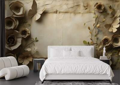 Vintage blank paper texture for creative designs and artistic projects Wall mural