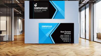 Blue and Black modern business card template, Illustration Vector 10 Wall mural