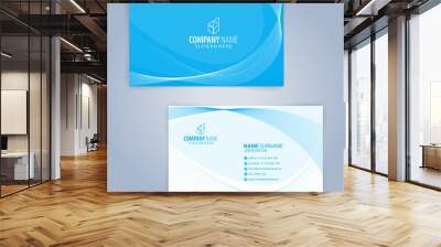 Business card template. Blue and White, Illustration Vector 10 Wall mural