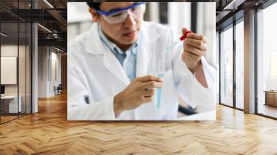 Set of Chemical tube development and pharmacy in laboratory,biochemistry and research technology concept. Wall mural