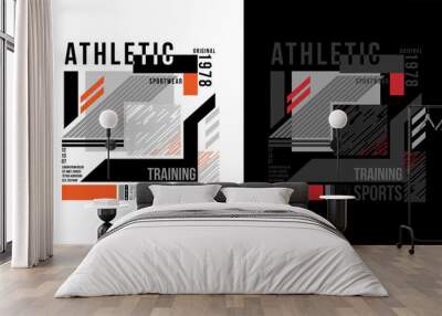 t-shirt design vector printing athletic sportswear on black and white background Wall mural