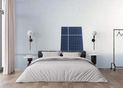 Sustainable Future: Clean Solar Panel on White Background Wall mural