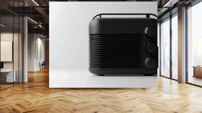 Vintage Black Radio on White Background Wall mural