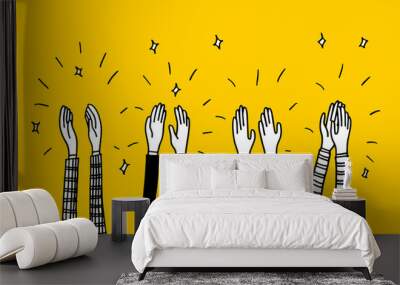 doodle design element, applause doodle vector illustration ,hand drawn applause doodle. cartoon clapping ovation. Wall mural