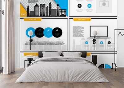 multipurpose template for presentation slides with graphs and charts. perfect for your business repo Wall mural