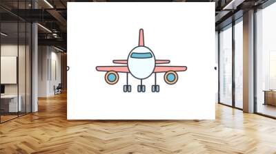 Airplane icon symbol vector illustration isolated on white background Wall mural