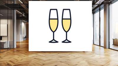 champagne glass icon symbol template for graphic and web design collection logo vector illustration Wall mural