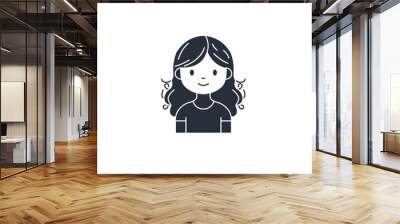 Girl icon symbol vector illustration isolated on white background Wall mural