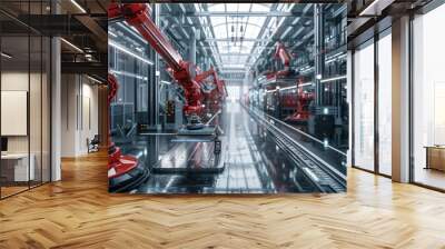 High-tech factory with advanced machinery Wall mural