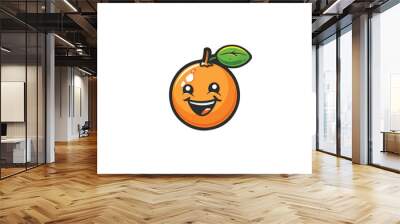 orange fruit mascot logo design Wall mural