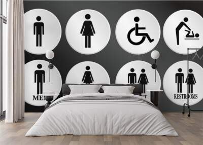 Restroom symbol toilet sign isolated vector Wall mural