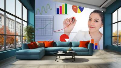 Business growth concept by graph Wall mural