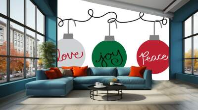 Merry Christmas Ornaments Wall mural