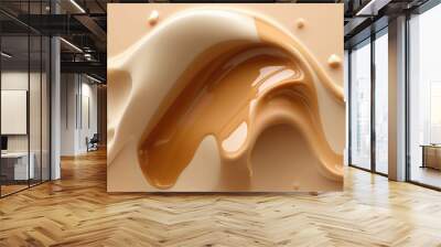 AI background of surface of tasty caramel cream Wall mural