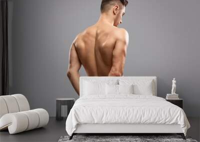 Male athlete with muscular back Wall mural