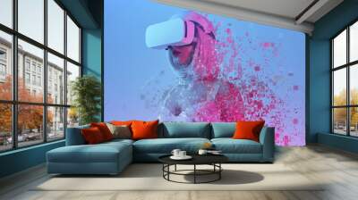 Modern lady exploring virtual reality Wall mural