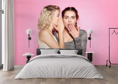 Two gossiping women Wall mural