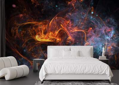 Abstract fractal smoke texture, digital artwork for creative graphic design Wall mural