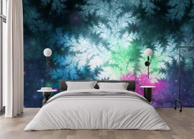 christmas tree branch, fractal plant, digital artwork for creati Wall mural