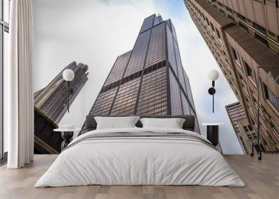 A Chicago tower from street level Wall mural