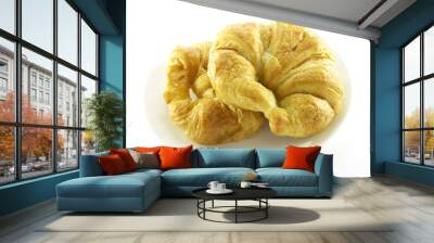 Two Croissants on a White Plate Wall mural