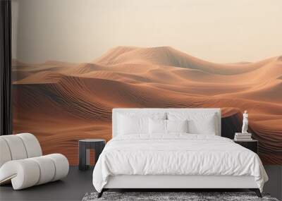 An abstract desert of pixelated dunes, where the winds of data sculpt surreal landscapes in a virtual wilderness. Wall mural