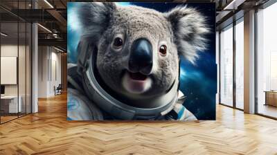 Astronaut koala in space suit , Australia or Oceania space conquest illustration concept Wall mural