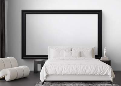 Black picture frame isolated on a white blank background Wall mural