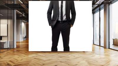 Businessman man wearing a suit standing up isolated on transparent background (PNG) Wall mural