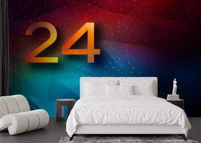 Colorful wallpaper background with 24 written , 2024 new year concept Wall mural