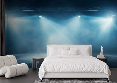 Empty stage with spotlights and smoke banner background with copy space Wall mural