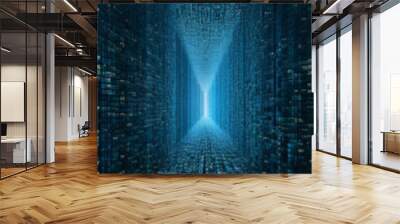 Vertical illustration background with an infinite amount of computer code , representing computer science network and coding Wall mural