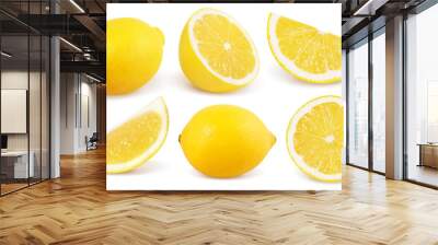 Lemon isolated on white background. Collection. Wall mural