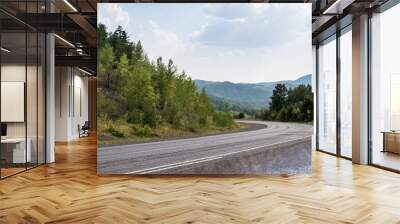 Road in mountain in summer day Wall mural