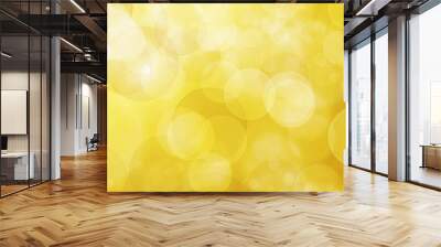 Panoramic yellow bokeh background of glittering lights Wall mural