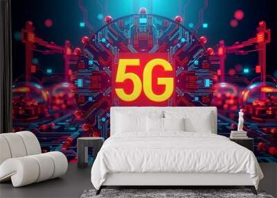 5G Technology Chip Wall mural