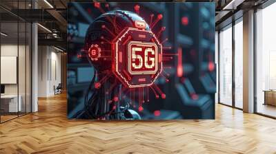 5G Technology Chip Wall mural