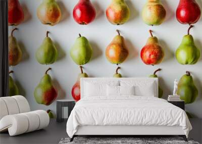 Green and red pears generative ai Wall mural