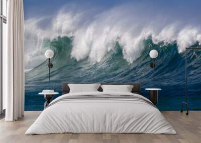 Beautiful Ocean wave panorama in Hawaii Wall mural