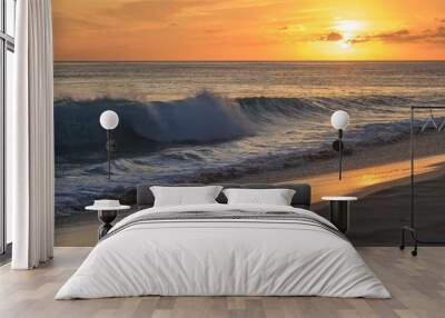 Shore break wave in Hawaii during the Sunset Wall mural