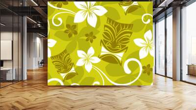 seamless luau tiki pattern Wall mural