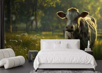 milk cow generative ai Wall mural